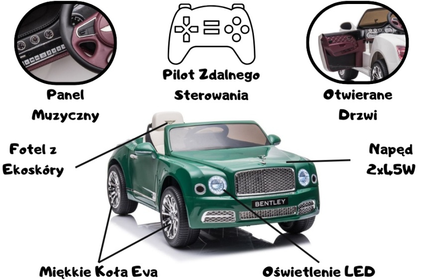 Auto Na Akumulator Bentley Mulsanne Zielony Parametry